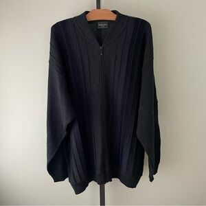 Frank Alexs Italian Wool Blend Cardigan Full Zip Knit Sweater Mens Size 60 XXL